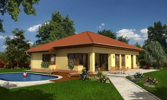 House with corner windows and a covered terrace.